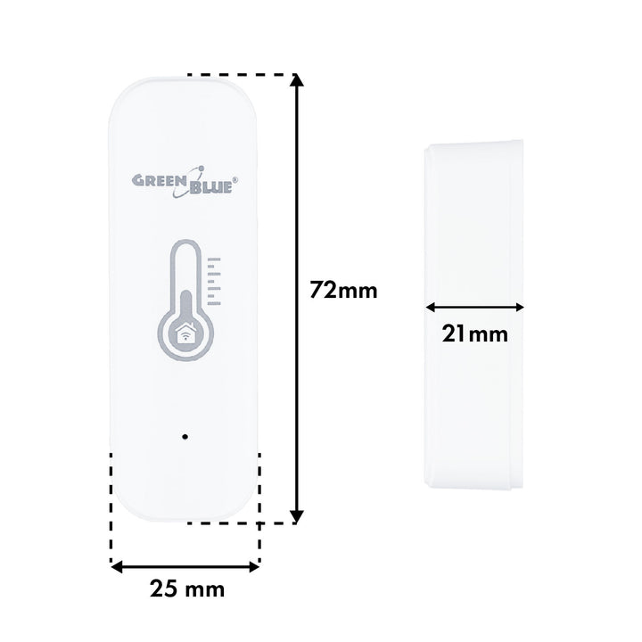 GreenBlue WiFi hőmérséklet- és páratartalom-érzékelő, Android/iOS/Alexa/Google Home, 3,0 V egyenáram, LR03x2, GB737