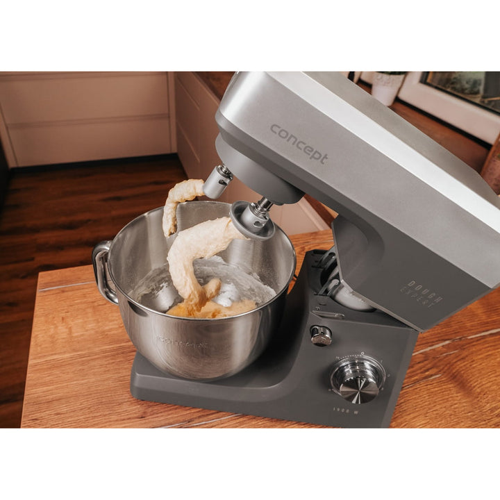 Concept Dough Expert planetáris konyhai robotgép, 1900 W teljesítmény, kettős dagasztókar, tálmelőmelegítő funkció, 6 különböző sebességfokozat, RM6010
