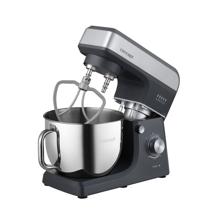 Concept Dough Expert planetáris konyhai robotgép, 1900 W teljesítmény, kettős dagasztókar, tálmelőmelegítő funkció, 6 különböző sebességfokozat, RM6010