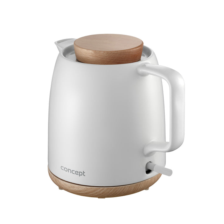Concept kerámia elektromos vízforraló, 1 literes űrtartalom, 1200 W, fehér, Strix csatlakozó, vízkőmentesítő szűrő, forgó talp, RK0085