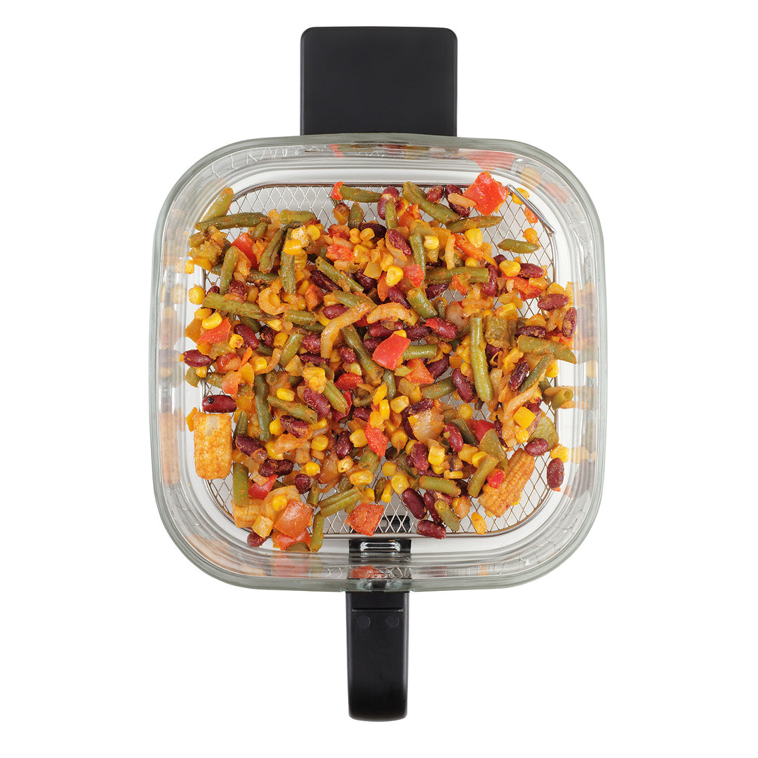 Concept Glass&Fast olajmentes sütő, 5,5 l űrtartalom, 7 program, érintőképernyős LED-kijelző, egészséges sütési mód, üvegedény, FR5500