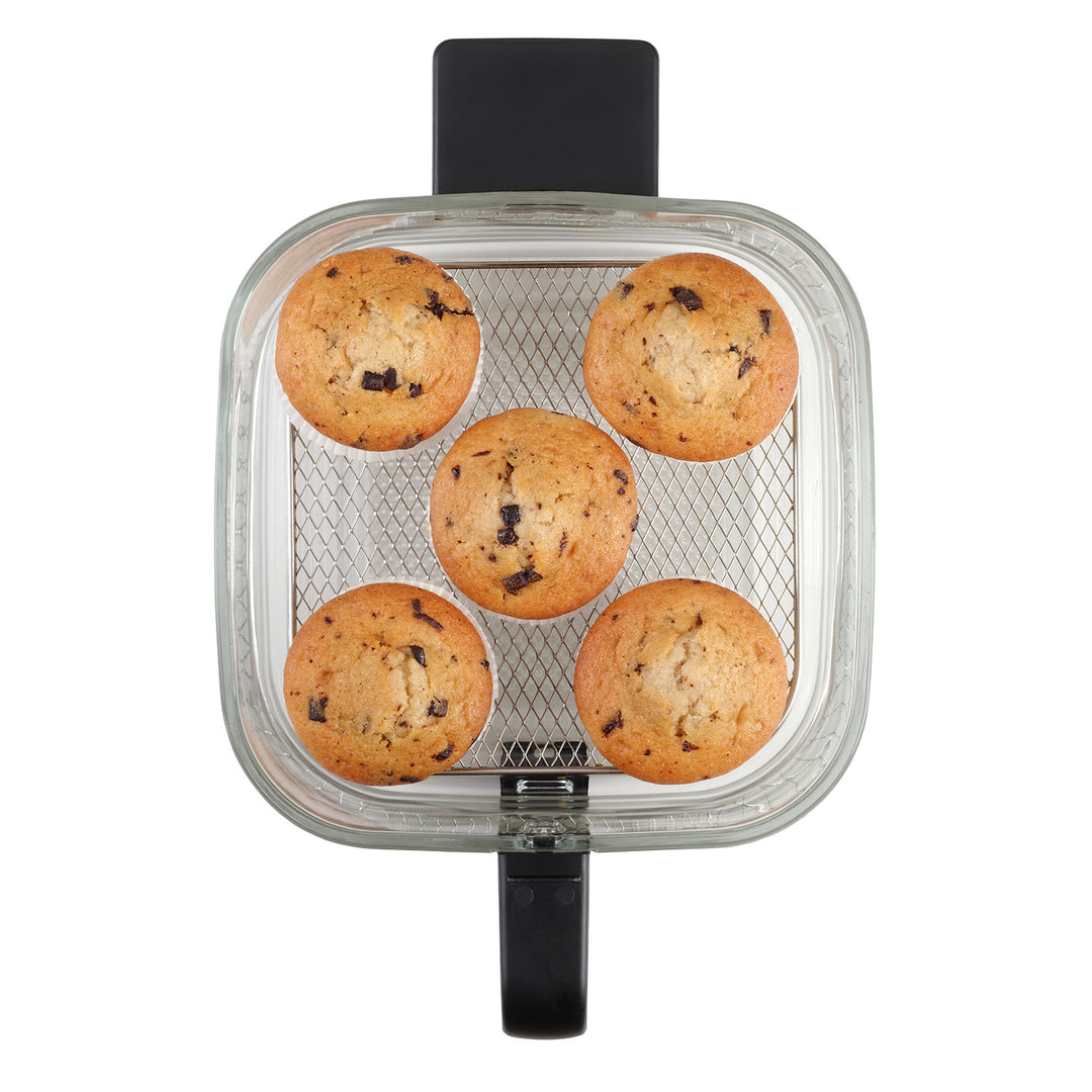 Concept Glass&Fast olajmentes sütő, 5,5 l űrtartalom, 7 program, érintőképernyős LED-kijelző, egészséges sütési mód, üvegedény, FR5500