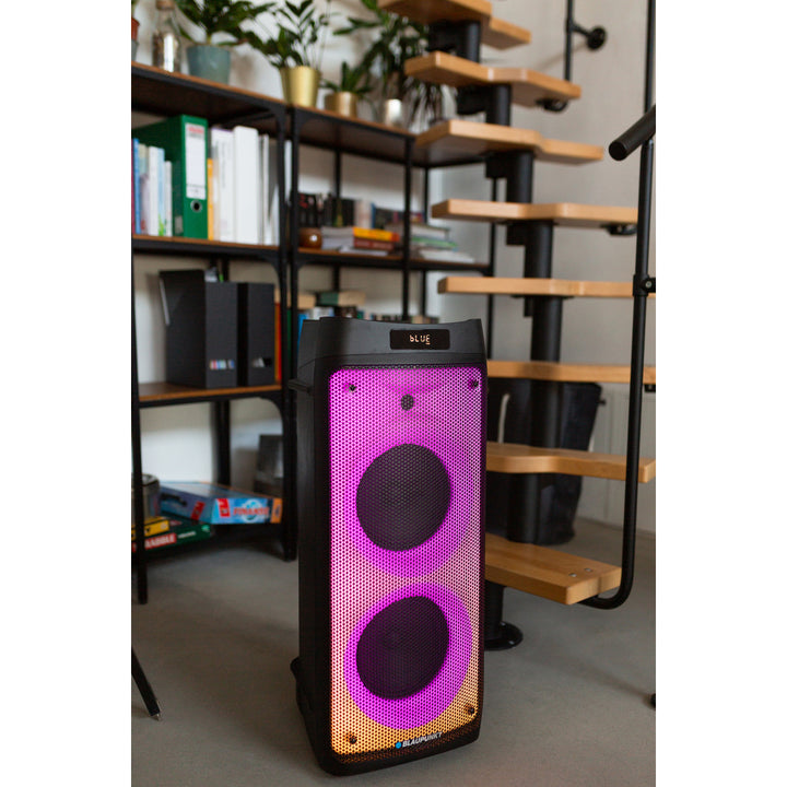 Blaupunkt Party Box hangszóró, LED-es világítás, Bluetooth, USB és AUX, FM rádió, karaoke funkció, távirányító, PB08DB