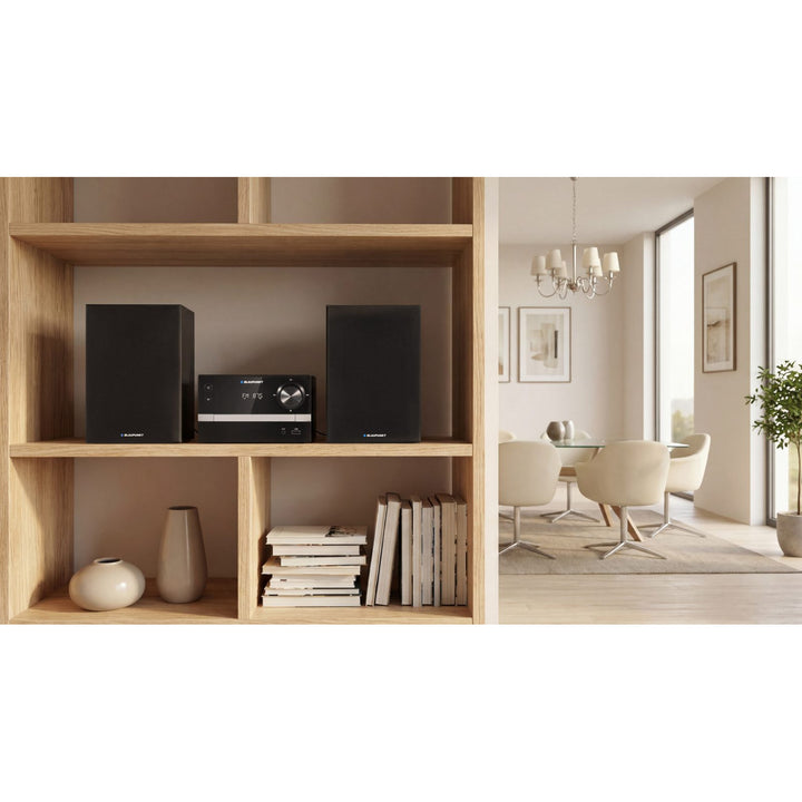 Blaupunkt mikrorendszer, Bluetooth, FM rádió, 20 W RMS teljesítmény, óra riasztási funkcióval, CD/MP3/USB/AUX, MS9BT