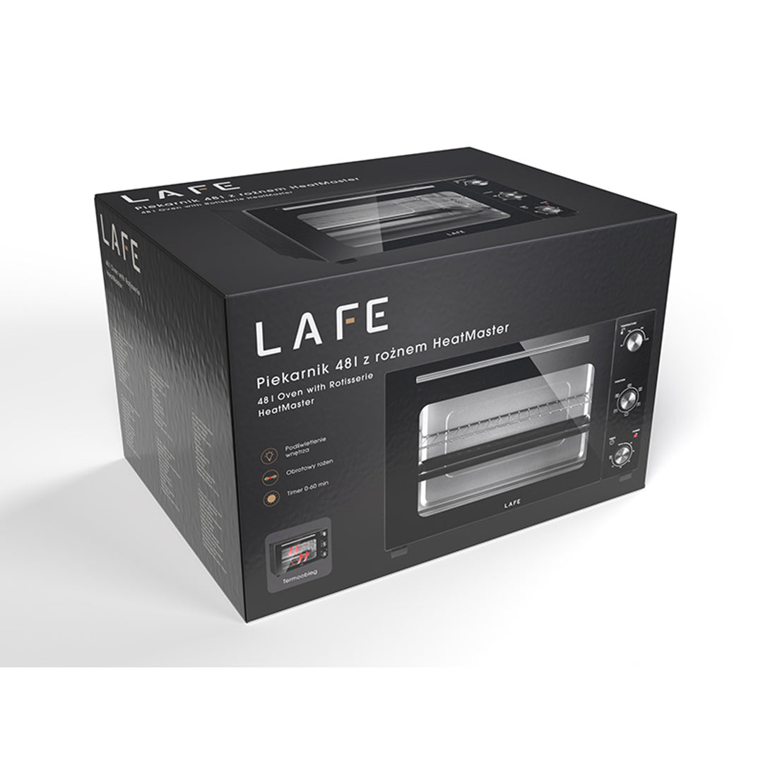 Lafe elektromos sütő, 48 l űrtartalom, 1800 W teljesítmény, ventilátoros, HeatMaster