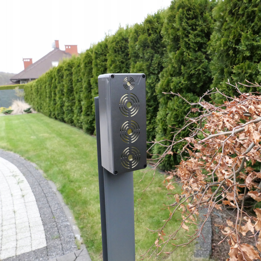 Viano riasztó rágcsálók, nyestek, egerek és patkányok ellen, négy ultrahangos jeladó, 4 Ah-s lítium-ion akkumulátor, King