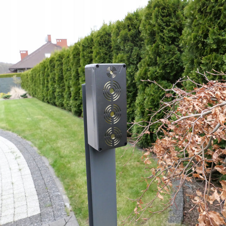 Viano riasztó rágcsálók, nyestek, egerek és patkányok ellen, négy ultrahangos jeladó, 4 Ah-s lítium-ion akkumulátor, King