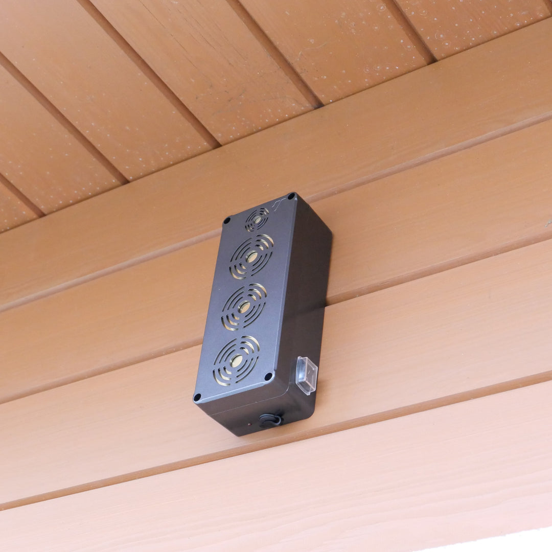 Viano riasztó rágcsálók, nyestek, egerek és patkányok ellen, négy ultrahangos jeladó, 4 Ah-s lítium-ion akkumulátor, King