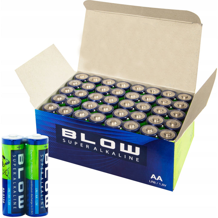 Alkáli AA Blow elemek, LR6, feszültség 1,5 V, 40 darabos készlet