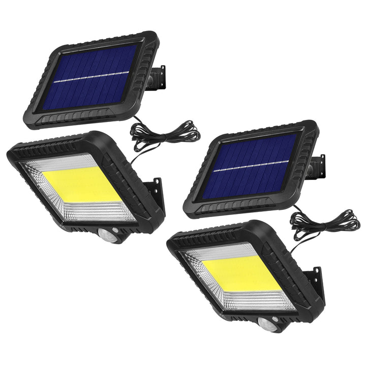 Napelemes LED-es reflektor Maclean mozgásérzékelővel, IP44, 5 W, 400 lm, 6000 K, 1300 mAh lítium akkumulátor, 5,5 V DC MCE438, 2 darab