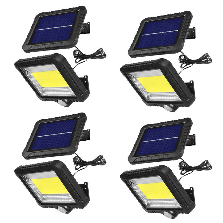 Napelemes LED-es reflektor Maclean mozgásérzékelővel, IP44, 5 W, 400 lm, 6000 K, 1300 mAh lítium akkumulátor, 5,5 V DC MCE438, 4 darab