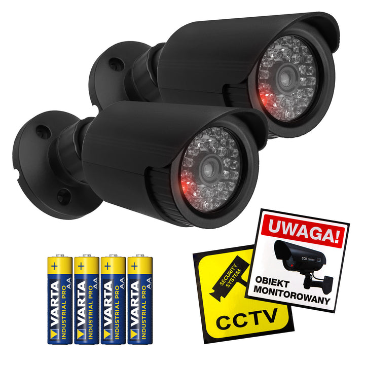 Két darab álkamera, IR LED-ek, fekete, 2xAA tápegység (mellékelve), ABS, IR1800 BT