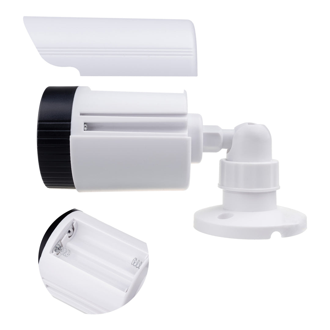 Két darab álkamera, IR LED-ek, fehér, 2xAA tápegység (mellékelve), ABS, IR1800 WT