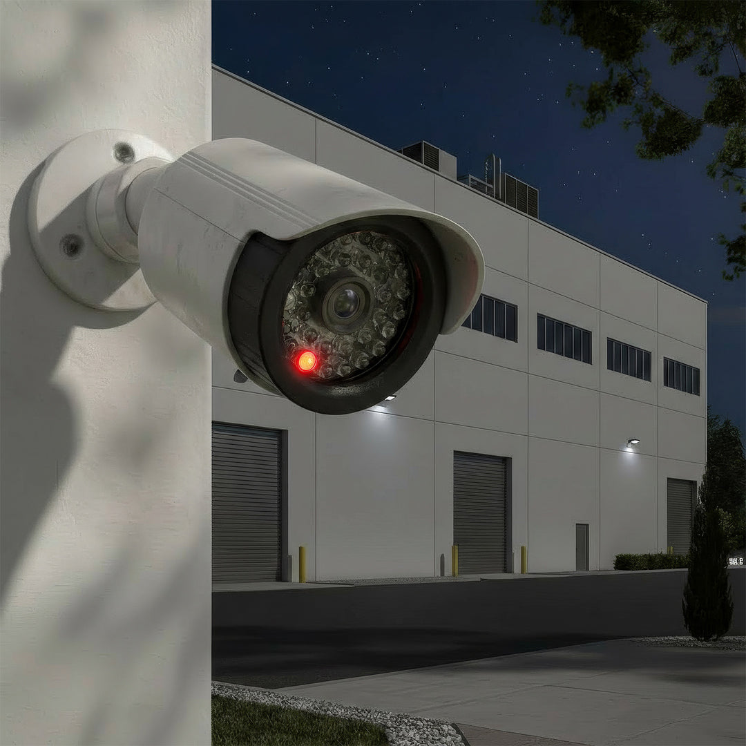 Két darab álkamera, IR LED-ek, fehér, 2xAA tápegység (mellékelve), ABS, IR1800 WT