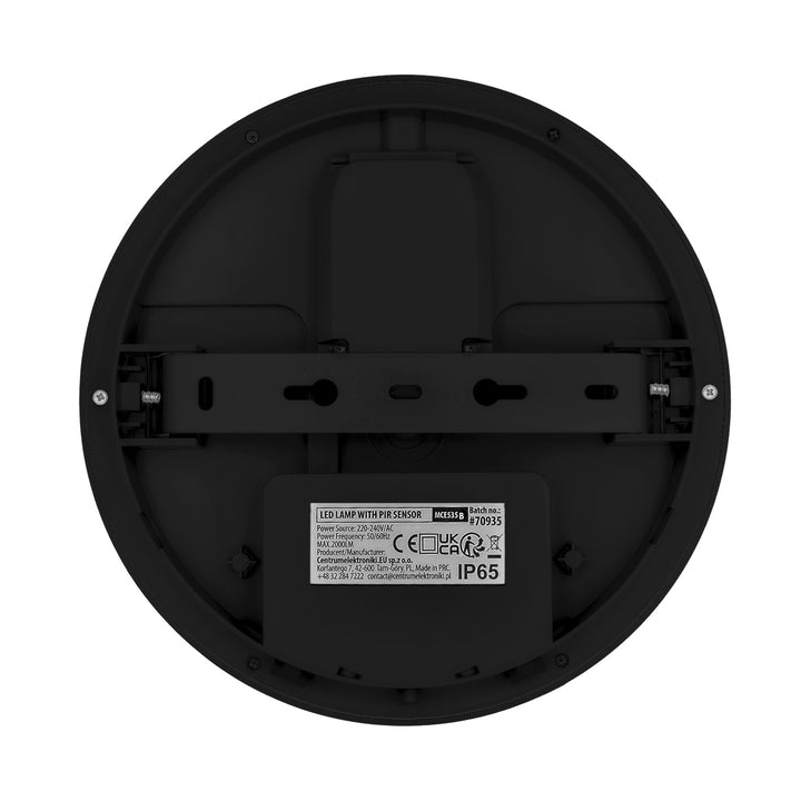 Maclean mozgásérzékelős LED-lámpa, PIR-érzékelő, fekete, 10 W/15 W/18 W, IP65, szín hőmérséklet-beállítás: 3000/4000/6000 K, MCE535 B
