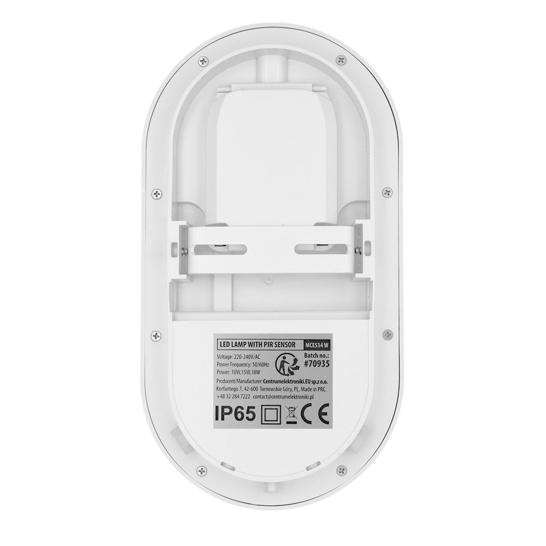 Maclean mozgásérzékelős LED-lámpa, PIR-érzékelő, fehér, 10 W/15 W/18 W, IP65, színváltási lehetőség: 3000/4000/6000 K, MCE534 W