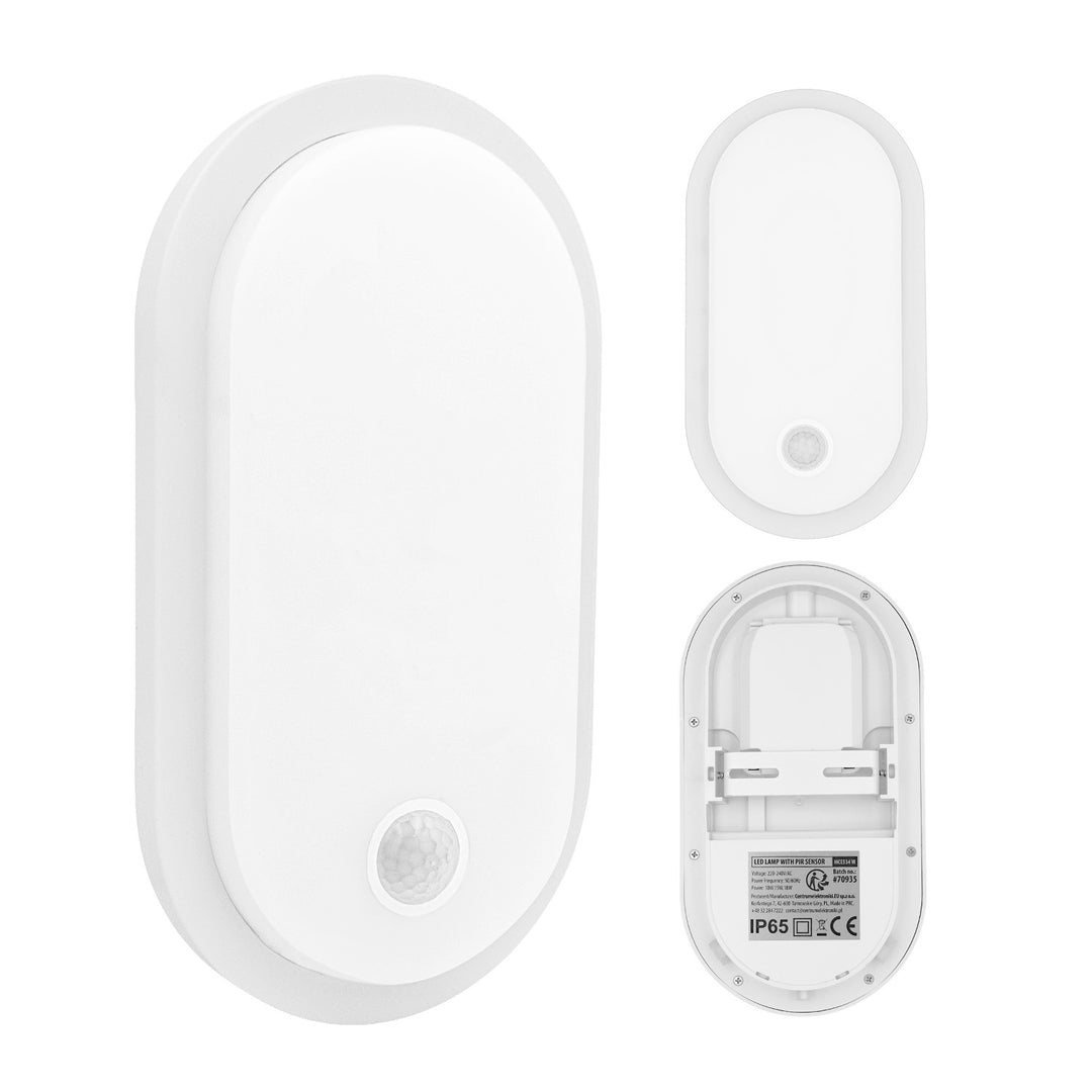 Maclean mozgásérzékelős LED-lámpa, PIR-érzékelő, fehér, 10 W/15 W/18 W, IP65, színváltási lehetőség: 3000/4000/6000 K, MCE534 W