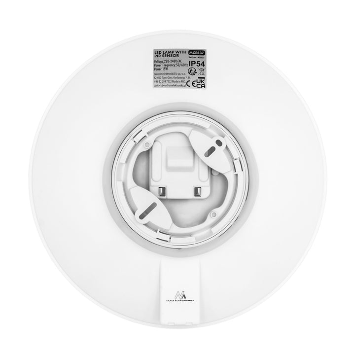 Maclean PIR-érzékelős LED-lámpa, mennyezeti, 15 W, 1300 lm, IP54, 220–240 V~ 50/60 Hz, MCE537