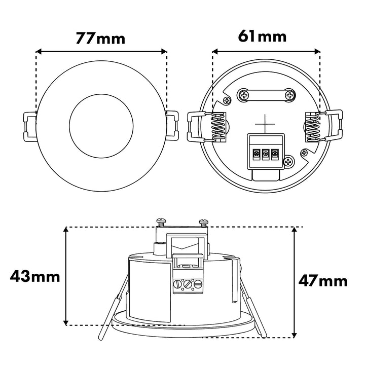 Maclean PIR mozgásérzékelő, beépíthető, 8 m-es hatótávolság, 600 W/1200 W, 220–240 V AC, 50/60 Hz, MCE821