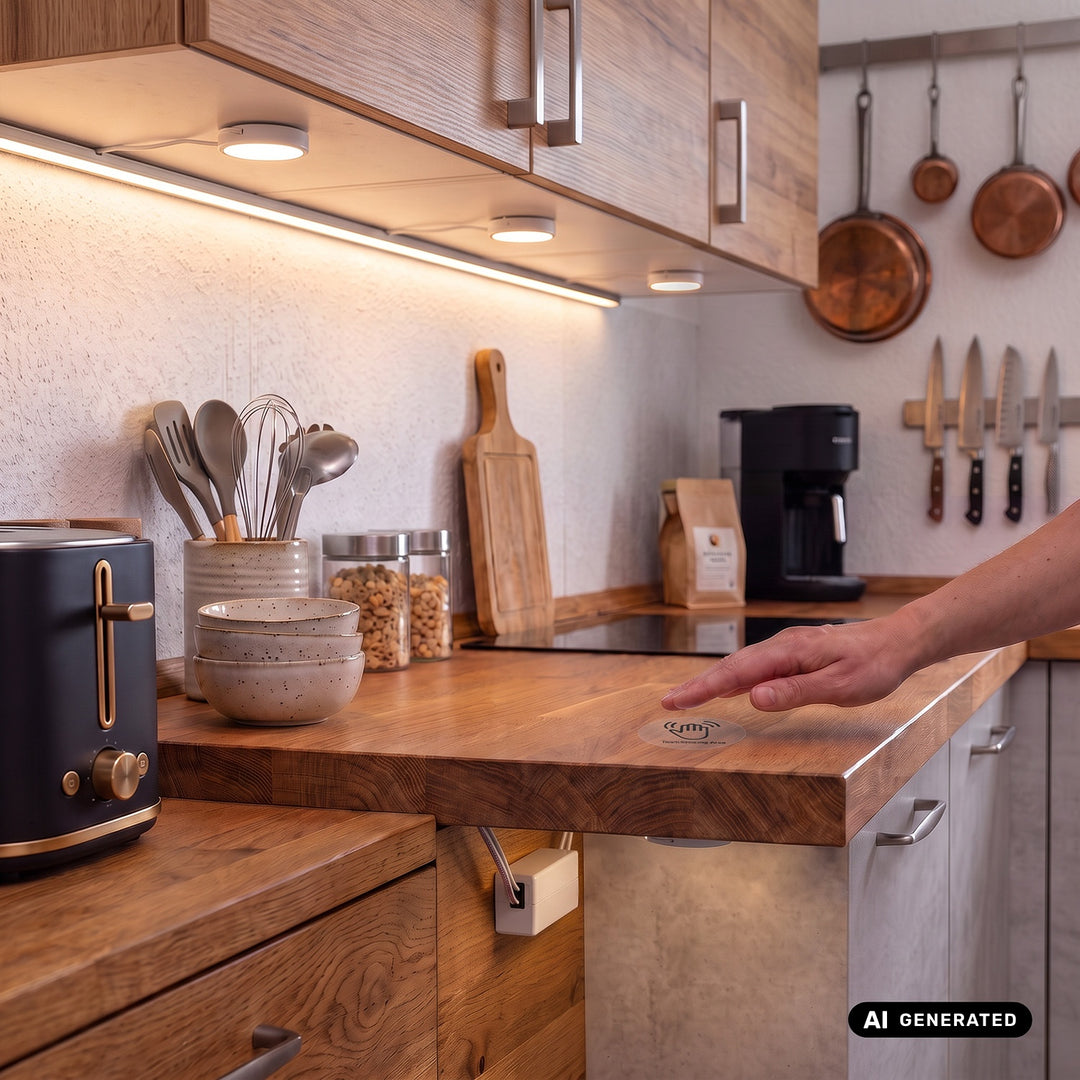 Maclean beépíthető érintőkapcsoló, <40 mm, 110–240 V AC, max. terhelés 600 W LED-hez, MCE824