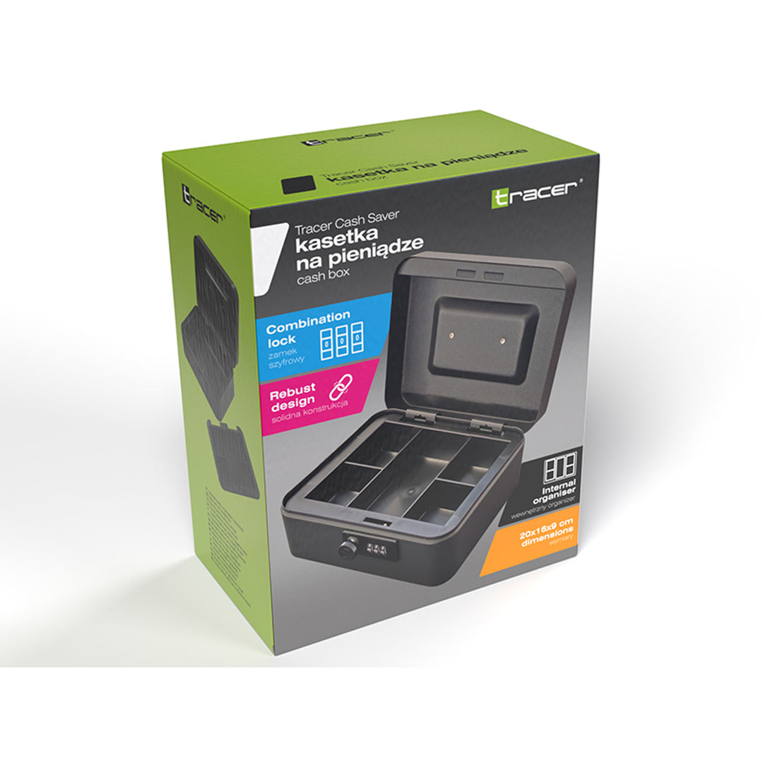Tracer pénztárca, hordozófogantyúval, rejtett rekesszel, fekete, Cash Saver