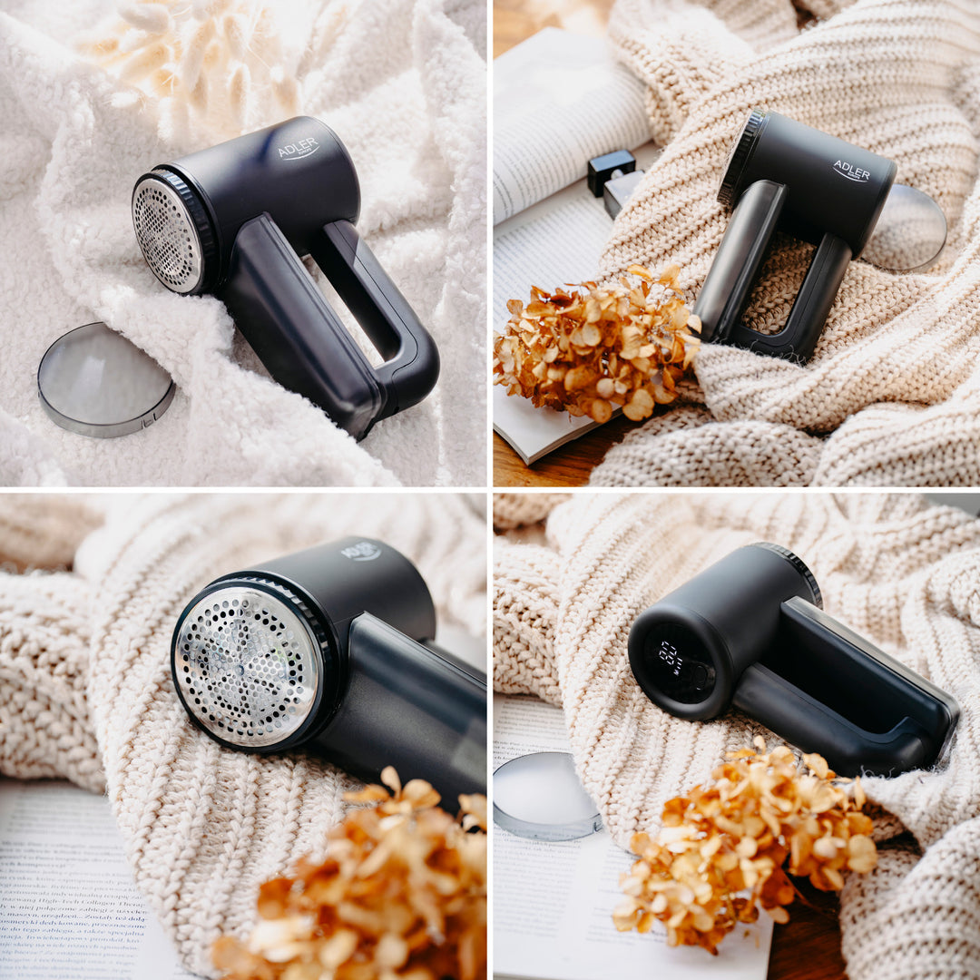 Adler szövetborotva, LCD kijelző, 3 működési sebesség, fekete, AD 9617 fekete