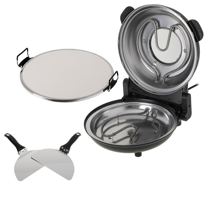 Adler pizza sütő, hőmérséklet-szabályozás 400 °C-ig, kerámia kő, két fűtőelem, AD 6314