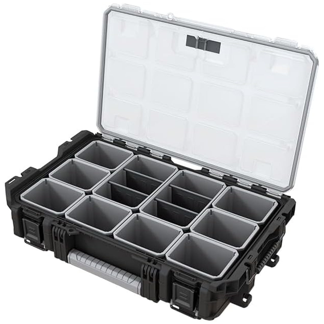 Keter ROC Pro Gear 1.0 szerszámtároló, több mint 13 literes űrtartalom, átlátszó és strapabíró fedél, por- és vízálló tömítés, fém reteszek, 257190