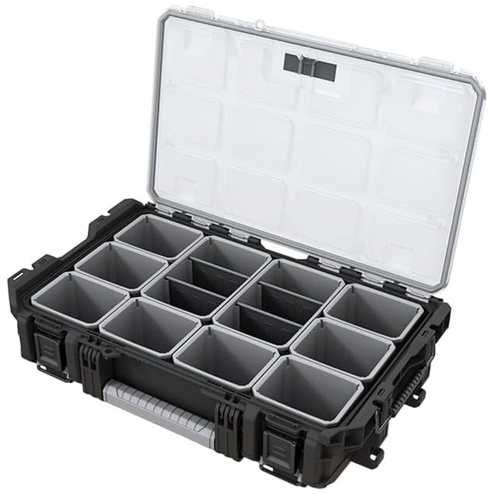 Keter ROC Pro Gear 1.0 szerszámtároló, több mint 13 literes űrtartalom, átlátszó és strapabíró fedél, por- és vízálló tömítés, fém reteszek, 257190