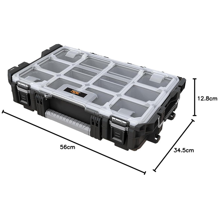 Keter ROC Pro Gear 1.0 szerszámtároló, több mint 13 literes űrtartalom, átlátszó és strapabíró fedél, por- és vízálló tömítés, fém reteszek, 257190