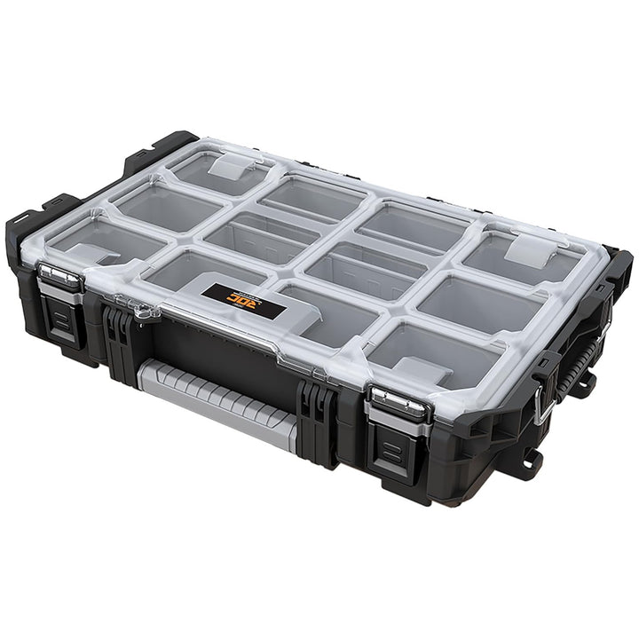 Keter ROC Pro Gear 1.0 szerszámtároló, több mint 13 literes űrtartalom, átlátszó és strapabíró fedél, por- és vízálló tömítés, fém reteszek, 257190