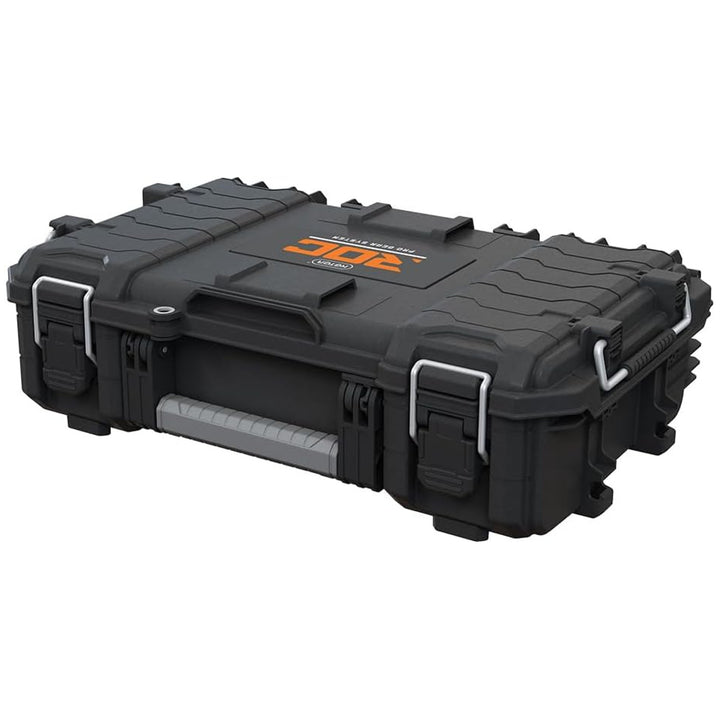 Keter ROC Pro Gear 2.0 szerszámos bőrönd, 36 kg teherbírás, lakatnyílás, por- és vízálló tömítés, fedeles szervezőtartó a csomagban, falra akasztható, 256979