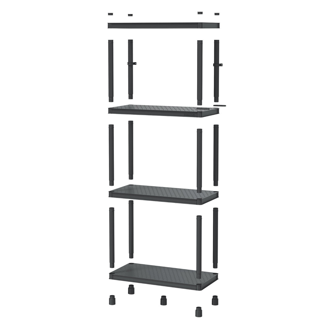 Stackaro Solid 60 Kistenberg polcrendszer, max. teljes terhelhetőség 185 kg, 4 polc, falra szerelhető, KSS60L4HD-S411