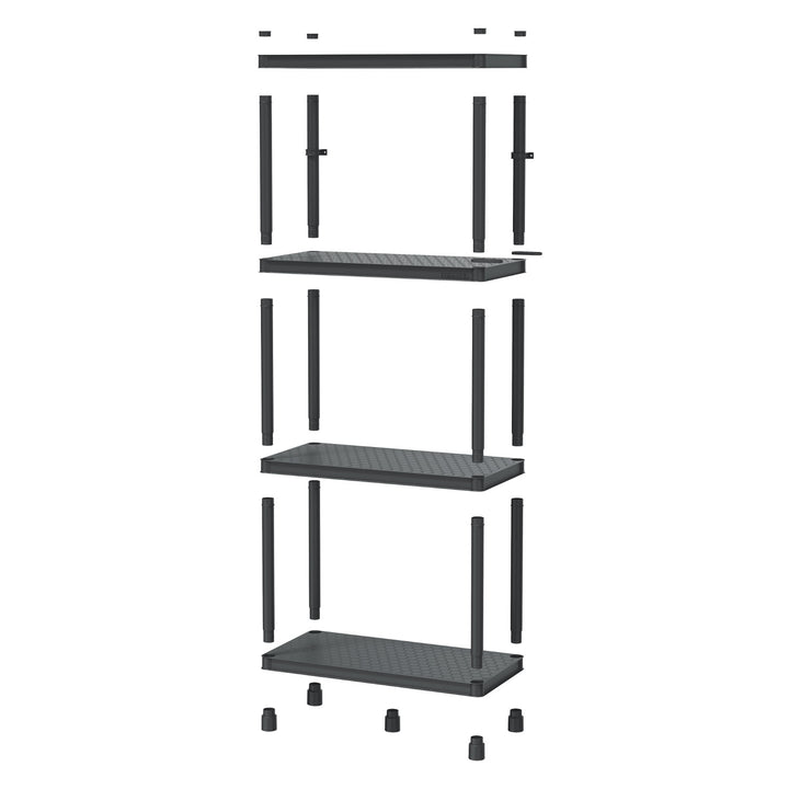Stackaro Solid 60 Kistenberg polcrendszer, max. teljes terhelhetőség 185 kg, 4 polc, falra szerelhető, KSS60L4HD-S411