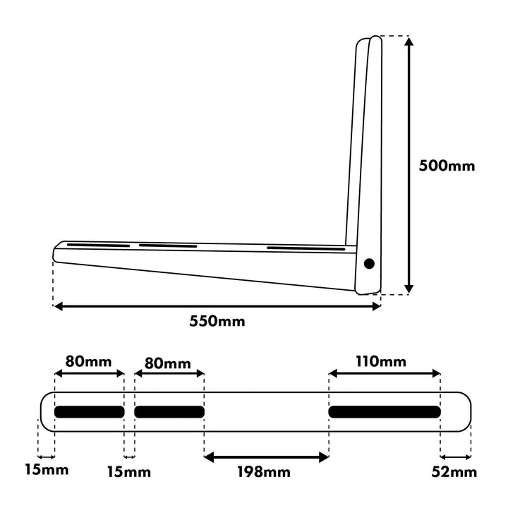 Tartó / akasztó a Maclean légkondicionálóhoz / hőszivattyúhoz, karhossz: 500x550 mm, horganyzott acél, 250 kg-ig, MC-144