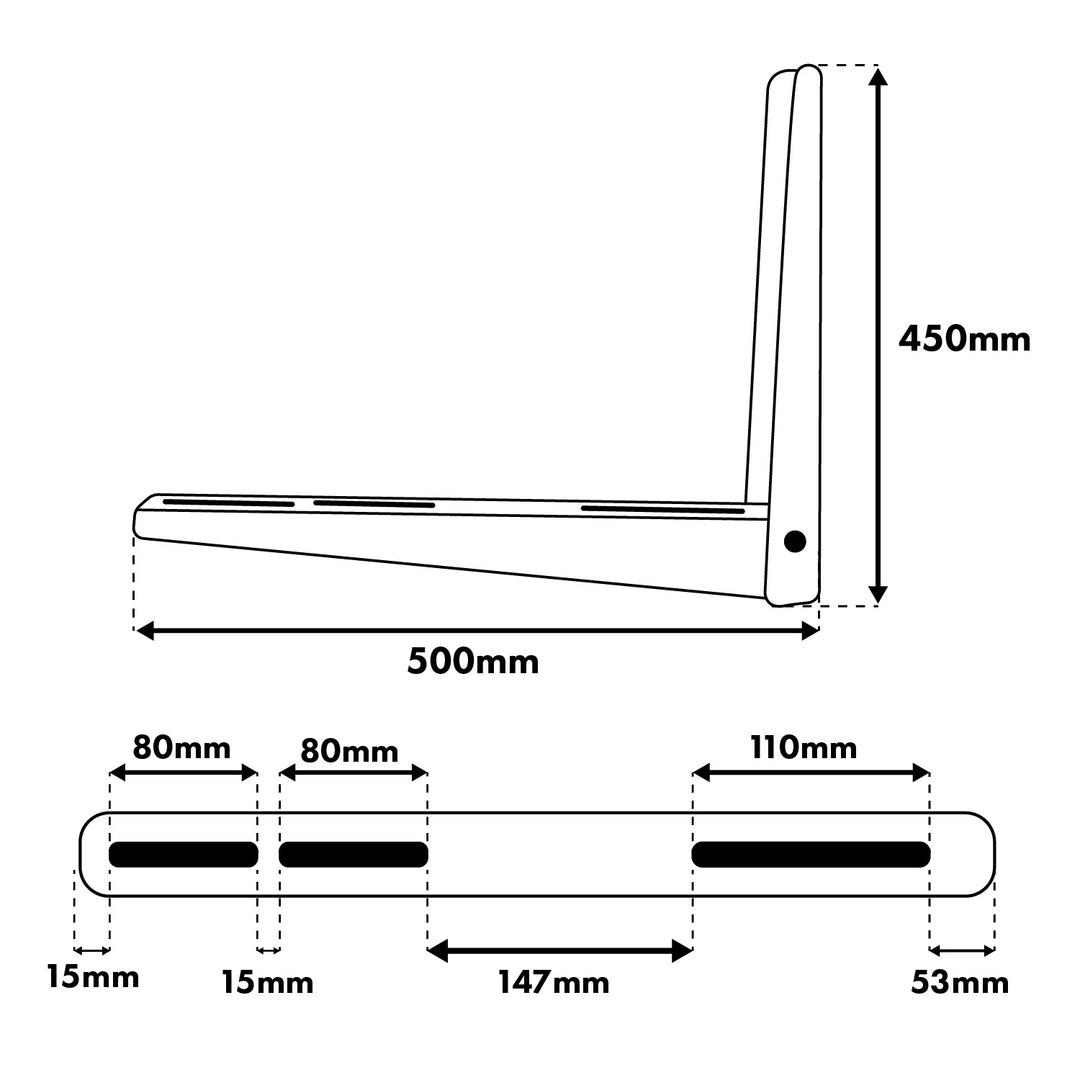 Tartó / akasztó a Maclean légkondicionálóhoz / hőszivattyúhoz, karhossz: 450x500 mm, horganyzott acél, 200 kg-ig, MC-145