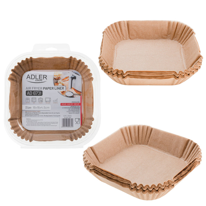 Papírbetétek Adler fritőzhez, 16 cm, 240 °C-ig, biológiailag lebontható, 300 darab, AD 6731