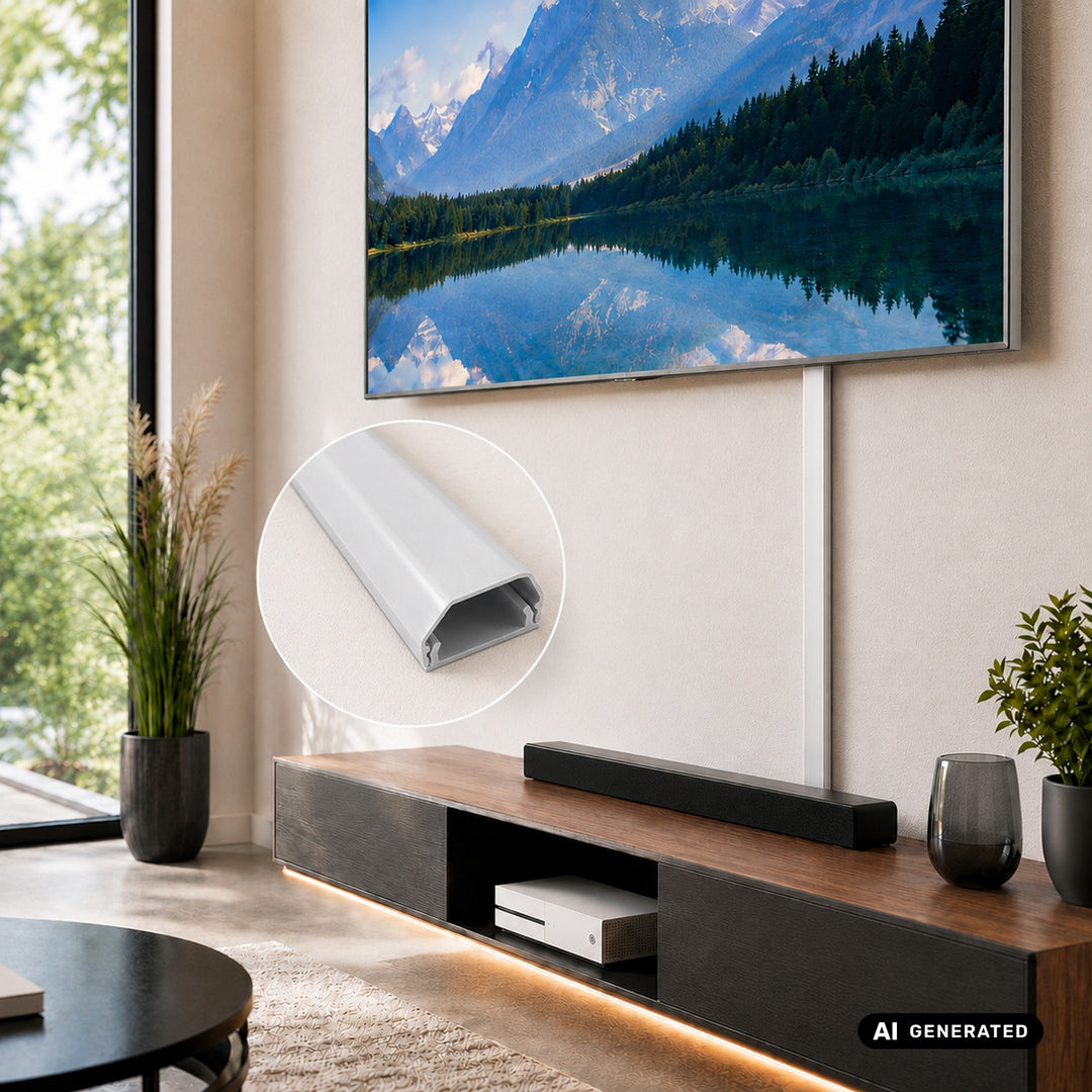 Maclean alumínium kábelelrejtő léc, 33x18x750 mm, fehér, MCTV-897 W