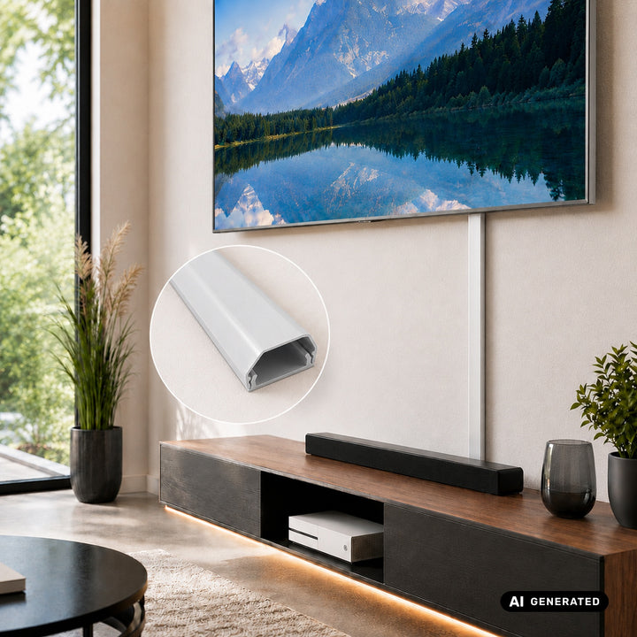 Maclean alumínium kábelelrejtő léc, 33x18x750 mm, fehér, MCTV-897 W