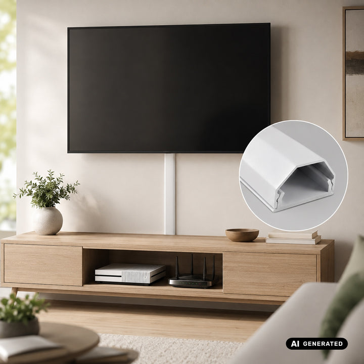 Maclean alumínium kábelelrejtő léc, 33x18x750 mm, fehér, MCTV-897 W