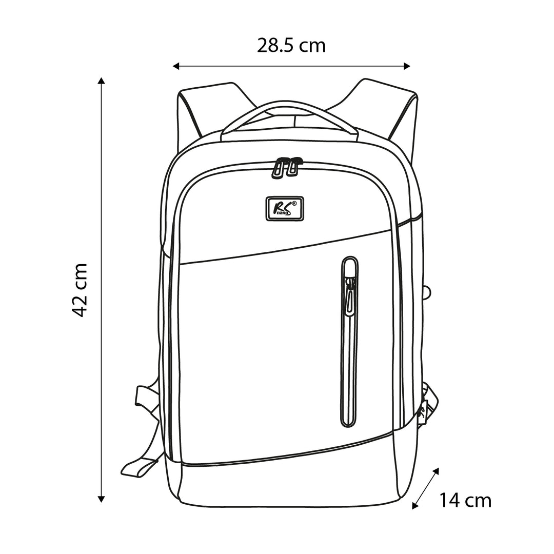 NanoRS laptop-hátizsák, 15,6", fekete, 42x28,5x14, vízálló RS204 B