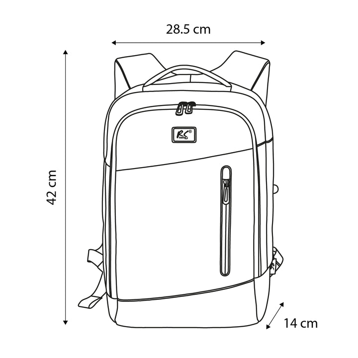 NanoRS laptop-hátizsák, 15,6", fekete, 42x28,5x14, vízálló RS204 B