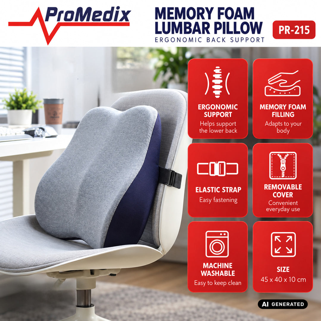 Promedix alakmemória habból készült derékpárna, 45x40x10 cm, PR-215