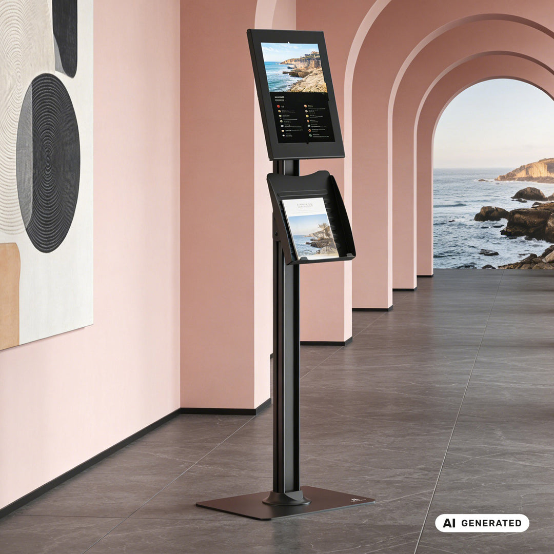 Maclean tablet-tartó, rögzítővel. 12,4–13 hüvelyk, iPad Air/Pro, Samsung Tab S10+/S9+/S8+/S7+, 257×350×22 mm, MC-924 B