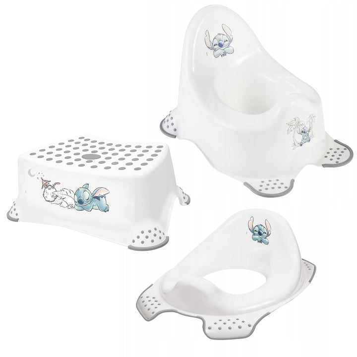 Csúszásmentes lépcsős szék, egylépcsős, max. 80 kg + WC-ülőkeborító + Öltözőpotty