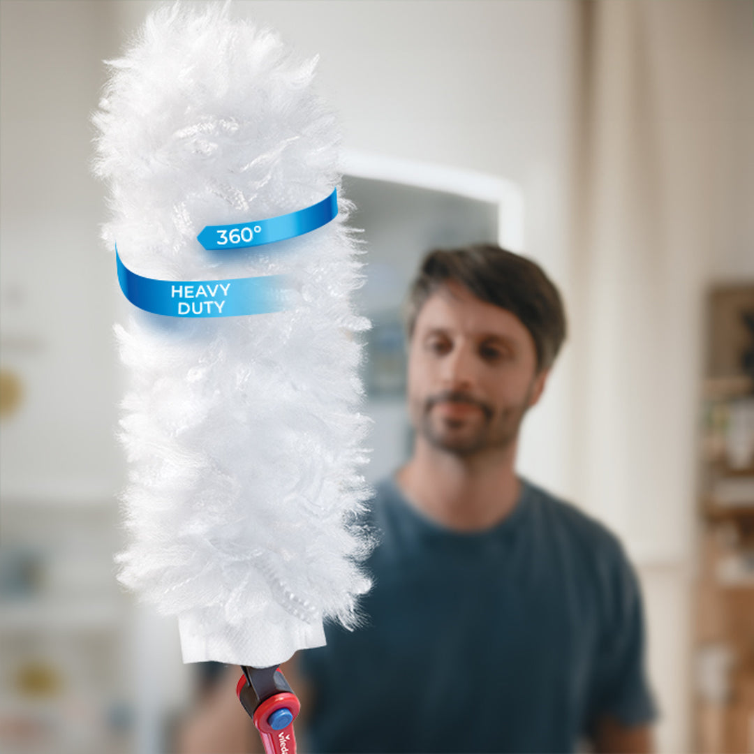 Vileda Flex&Catch porlapát, hosszú nyelű, csúszásgátló védelemmel, rugalmas fejjel + 10 porlapát-betét
