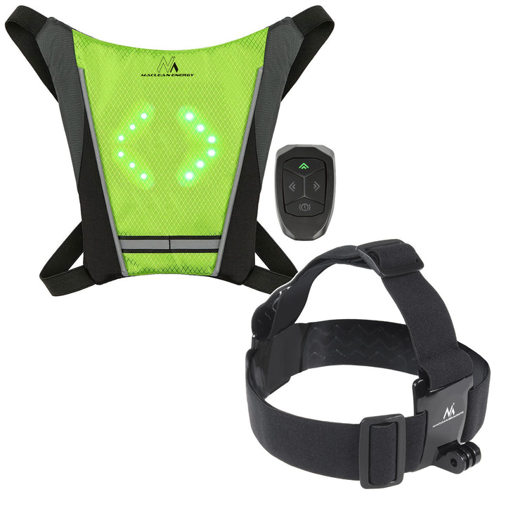 Hátizsák LED jelzőfénnyel, távirányítóval, vízállóság: távirányító IPx5, hátizsák IPX2 + MC-825 sport fejpánt mobiltelefonhoz