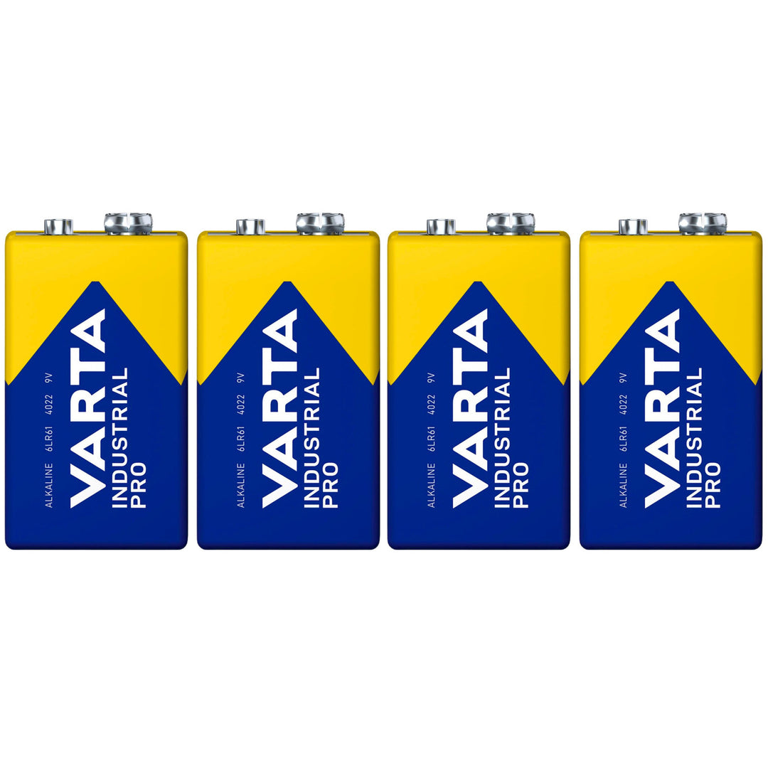 4x R9V R-9 6LR61 9V R-9 alkáli Varta Industrial Pro elem