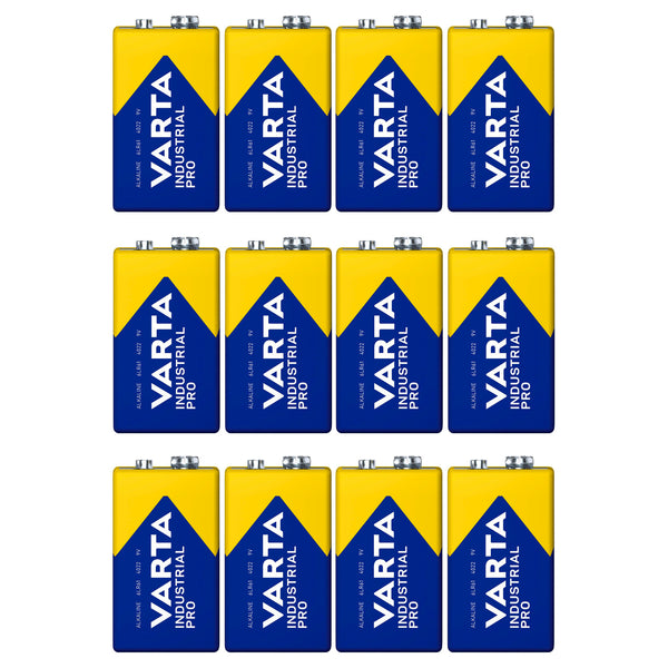 12x R9V R-9 6LR61 9V R-9 alkáli elem Varta Industrial Pro