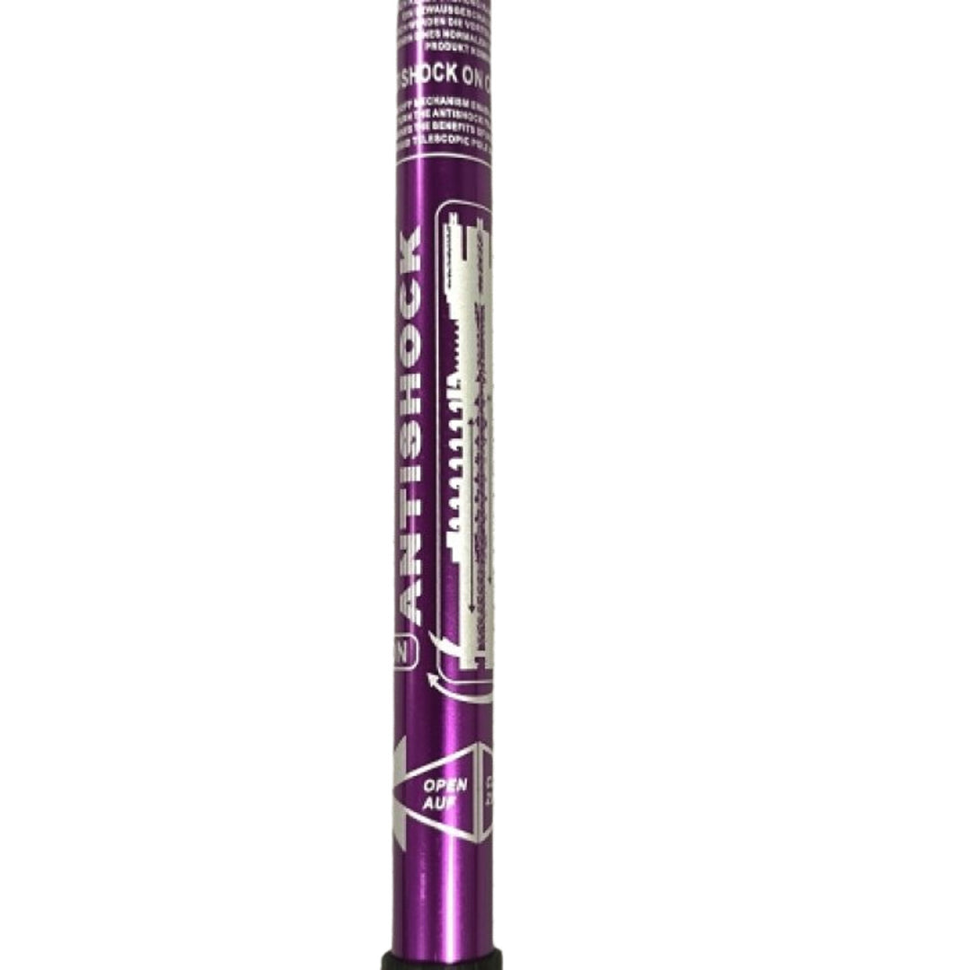 Nordic Walking alumínium botok, 65–135 cm, teleszkópos, lila